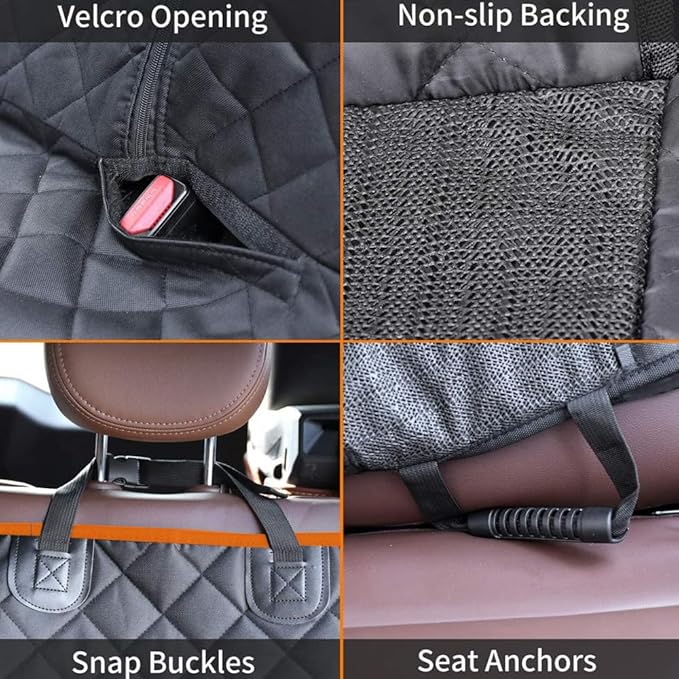 JSTHT Dog Car Seat Cover for Pets 100% Waterproof Seat Cover Hammock 600D Heavy Duty Scratch Proof Nonslip Durable Soft Back Seat Covers for Cars Trucks and SUVs, Universal Fit