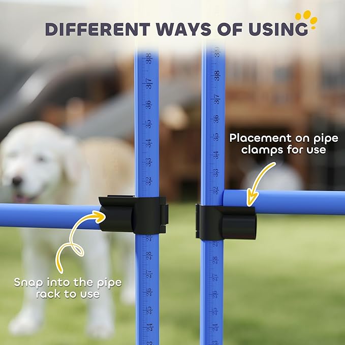 Pawhut Large Size Dog Agility Training Equipment 6KG Gross Wight, 6 PCS Adjustable Height Jump Bars, Obstacle Course Starter Kit for Large Medium Small Dog Puppy, Blue