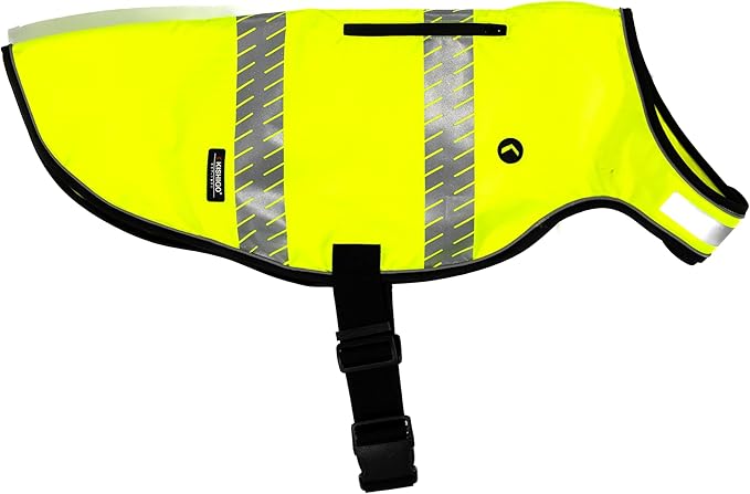 Reflective Dog Safety Vest, Harness and Collar Compatible, Waste Bag Holder, Water Resistant, Adjustable Neck and Chest, Day or Night Walking, High-Visibility Protection (Lime, XL)