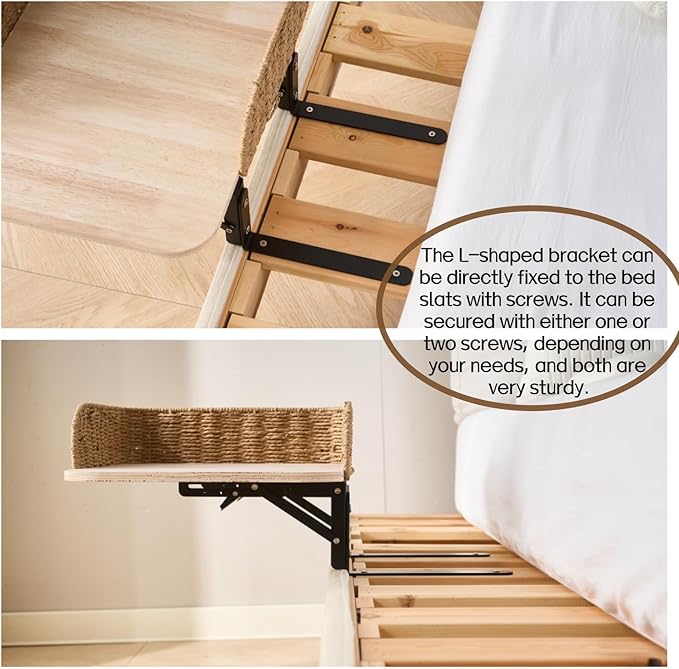 SHENGOCASE 2-Pack Foldable Bedside Pet Bed with Washable Cushion Pillow, Handwoven Guardrail Cat Small Dog Bed