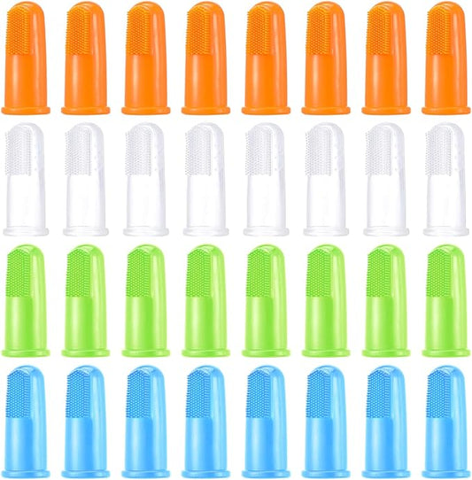 64 Packs Dog Toothbrush Soft Finger Brushes Pet Finger Easy Teeth Cleaning Dog Tooth Oral Care Pet Dental for Small Cats and Puppy