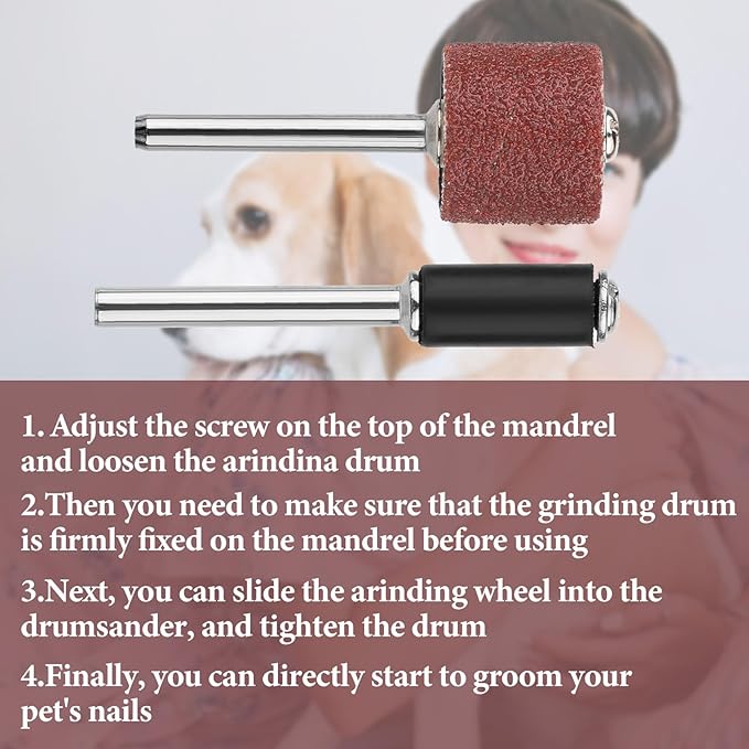 26 Pack Nail Grinder for Dogs Replacement Kit Pet Nail Grinder Replacement Kit with Grit Sanding Bands Pet Smoother Claw Care Dog Claw Grooming Supplies(80#/120#)