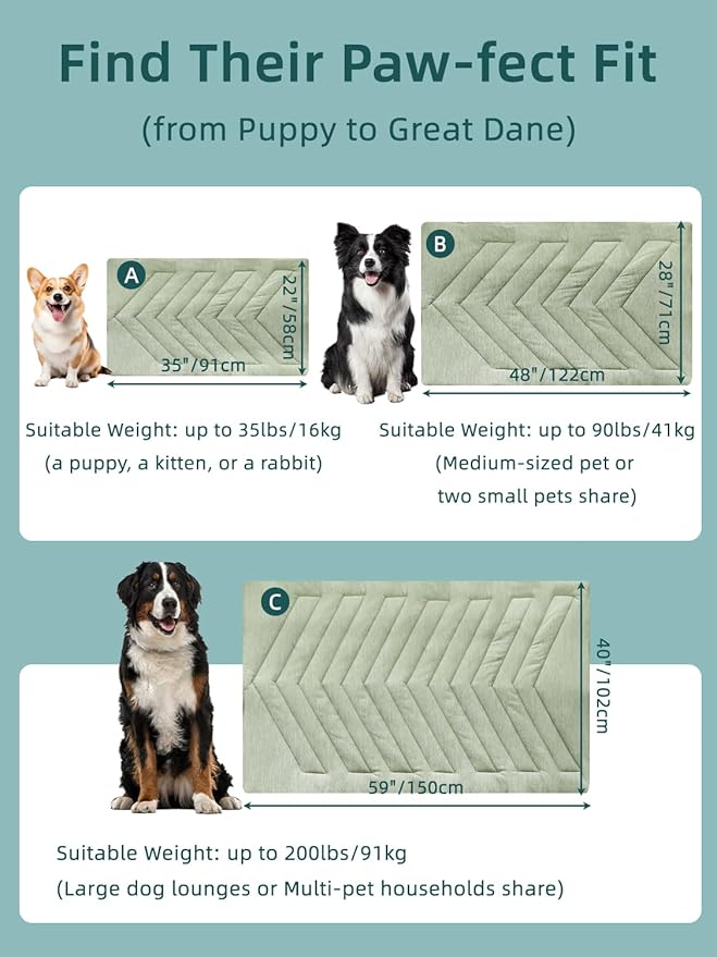 Cooling Mat for Dogs, Q-MAX>0.4 Dog Cooler Blanket for Crate, Summer Dogs Bed Pad, Washable Anti-Slip Pet Mats for Large Medium Dogs Sleeping, Multi-Use Kennel Pads for Truck Car Sofa