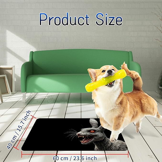 Dog Food Mat, 15.7" x 23.6" Absorbent Pet Feeding Mat for Food and Water, Waterproof Diatom Mud Pet Placemat with Non-Slip Rubber Backing, Cat Bowl Mat for Floors - Gray Rat Darkness