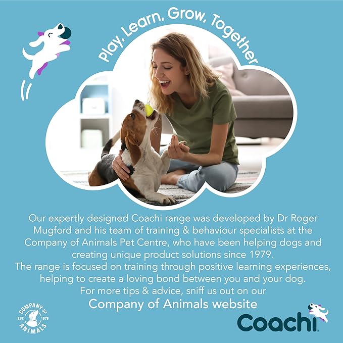 Coachi Chase & Crinkle - A Fun Enrichment Dog Toy for Chase & Play. Soft & Crinkly, Lightweight, Reward Training, Interrupting Biting & Chewing, Ideal for Agility and Suitable for Puppies