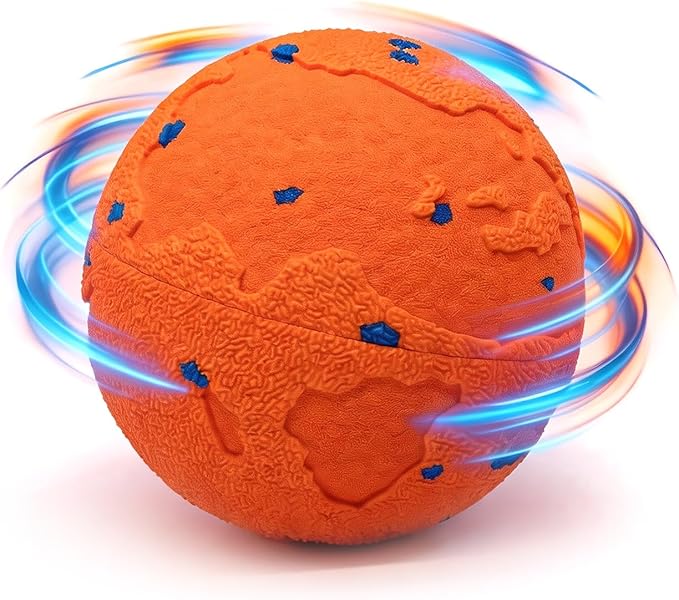 Interactive Dog Ball, Pet Toys Balls Automatic Moving & Bouncing Toy for Small Medium Large Dogs, Solid E-TPU & IPX7 Waterproof, Active Rolling Puppy Toy for Exercise and Boredom Relief(Orange)