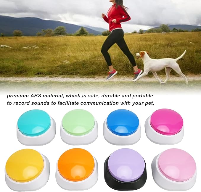 8Pcs Dog Buttons, 30s Recording Battery Powered ABS Pet Training Buttons with Clear Sound, for Dog Cat Communication Children Learning Party Games