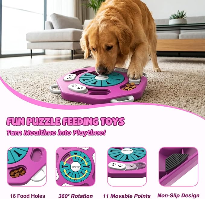 YINEYA Dog Puzzle Toy, Enrichment Toys for Dogs Training IQ & Treat Brain Games, Dog Toys to Keep Them Busy, Mental Stimulation for Dogs, Puppy Toy for Treat Dispensing, Puzzle for Small, Medium, Cats