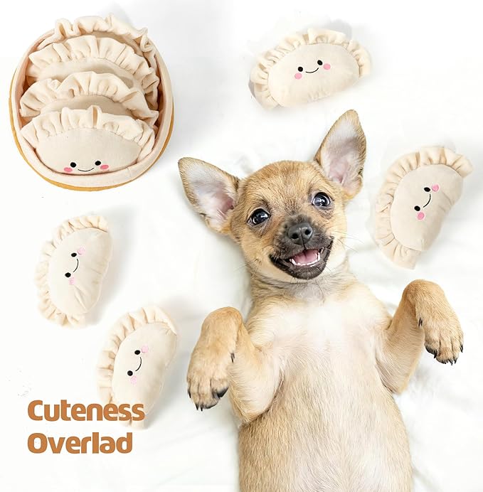 Sedioso Dog Squeaky Toys, 5-Pack Interactive Dogs Toy, Stuffed Dogs Chew Toys, Durable Treat Dispending Dog Plush Toy for All Breed