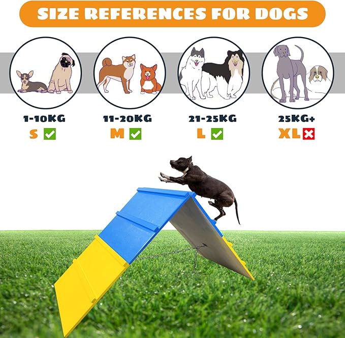Tongmo Dogs Agility A-Frame: Premium Dog Agility Equipment for Backyard, Playground, and Park Settings - Non-Slip Dog Agility Equipment - Enhance Your Dog's Agility Course Experience