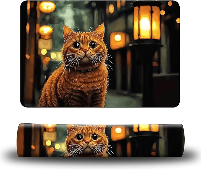 Dog Food Mat, 15.7" x 23.6" Absorbent Pet Feeding Mat for Food and Water, Waterproof Diatom Mud Pet Placemat with Non-Slip Rubber Backing, Easy Clean Cat Bowl Mat for Floors - City Lamp Cat