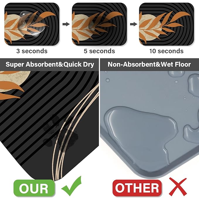 Cat Food Mat for Floors Waterproof Dog Mat for Food and Water Bowl Quick Dry Easy to Clean Nonslip Pet Mats, 12 * 20, Retro