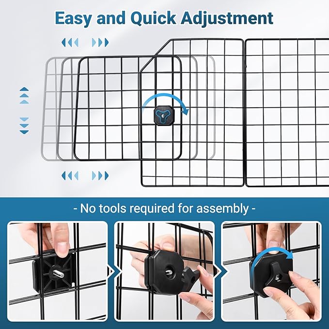 rabbitgoo Dog Car Barrier for SUVs, Adjustable Large Pet Gate, Universal-Fit Divider Cargo Net, Heavy-Duty Wire Mesh Dog Barrier SUV, Van Vehicles Subaru Car Accessories Safety Travel, Triple Folding