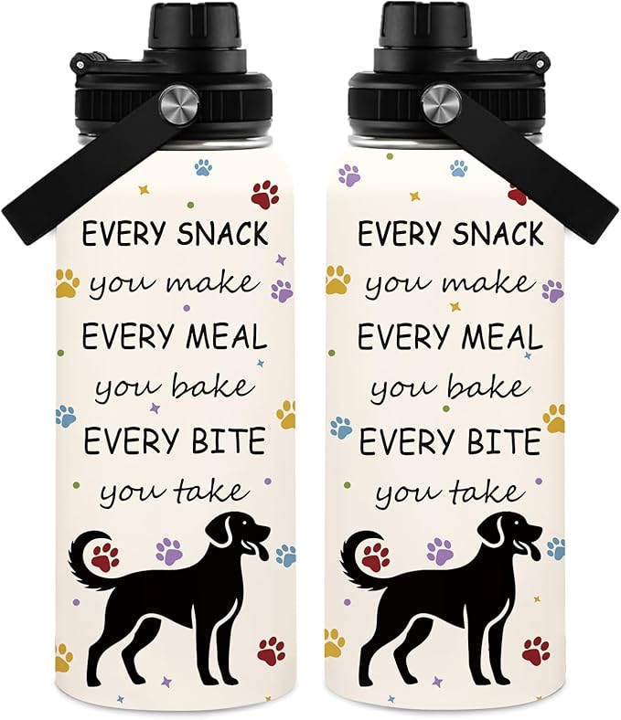 Dog Mom Gifts for Women, Mothers Day Gifts, Dogs Lovers Gift for Boys Girls, 32 oz Insulated Water Bottle, Stainless Steel Water Bottles, Cute Dog Paw Tumbler, Dogs Cup Gift for Birthday (1pcs)