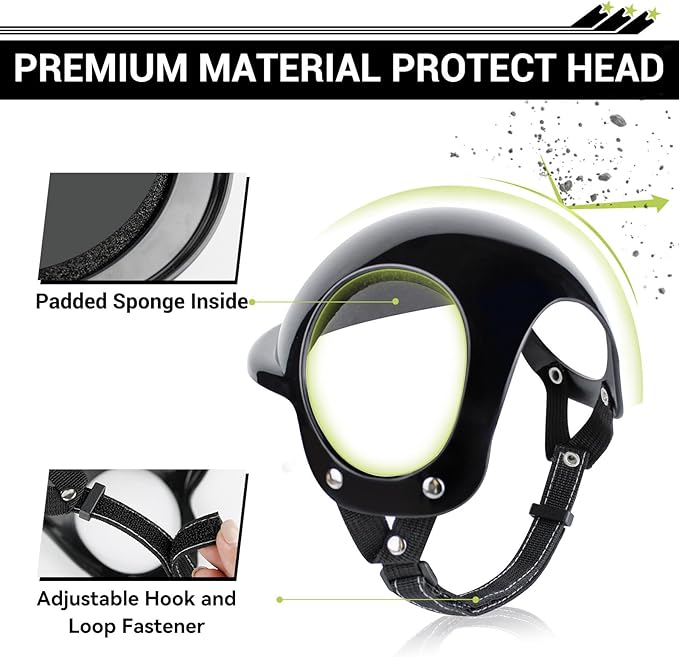Small Dog Goggles with Helmet, 2PCS Dog Sunglasses and Pet Motorcycle Helmet with Ear Holes, Small Medium Breed Outdoor Driving Walking Biking Protection, Silver