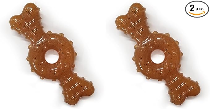 Nylabone Ring Bone Chew Toy for Puppies, Puppy Teething Toys, Puppy Enrichment Toys, Chicken Flavor, X-Small Dogs - Up to 15 lbs, 1 Count (Pack of 2)