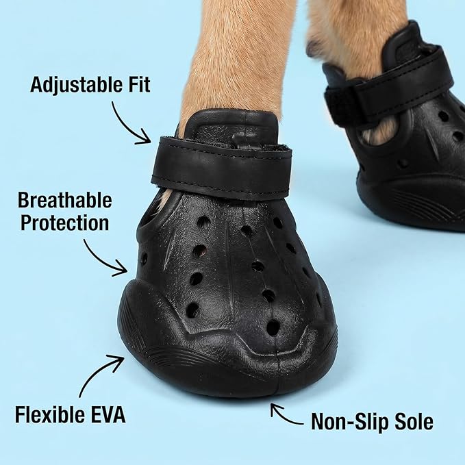 Dog Shoes for Dogs, Clogs Boots Booties Hot Pavement, Rain Waterproof Shoe Summer Sandals Puppy Breathable Doggie Doggy Light Water Up Sneaker (Black, Medium)
