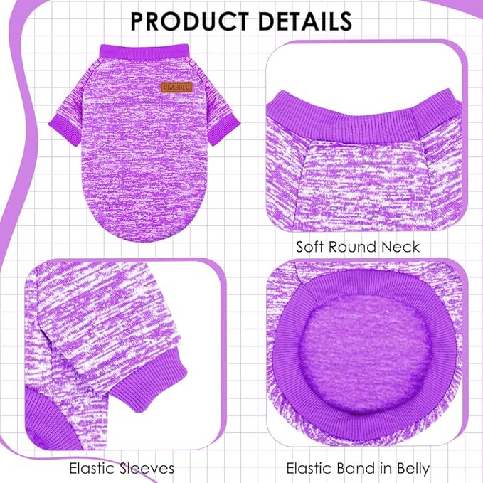 1 Pack Dog Sweaters for Small Dogs Girl Boy Winter Fleece Clothes Warm Soft Dog Sweatshirt Outfit for Dogs Cats Pet Apparel
