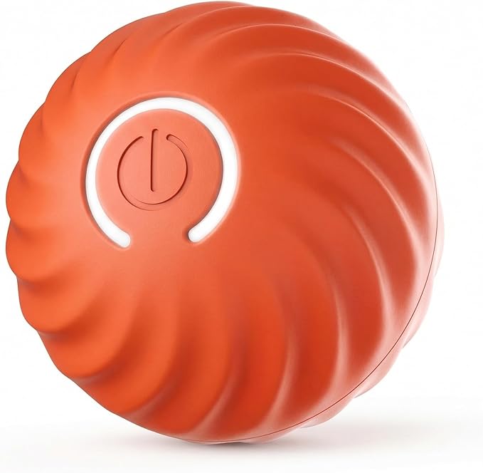 Winb Interactive LED Dog Ball （2 inch）- USB Rechargeable Motion-Activated Rolling Toy for Small Dogs, Dogs Ball Play and Wicked Fun,Orange