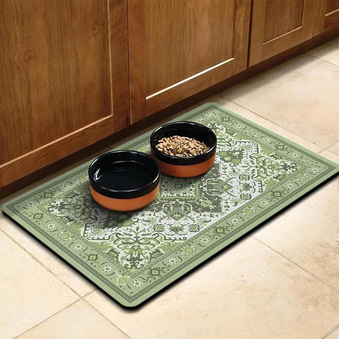 Pet Feeding Mat for Floors Waterproof Dog Mat for Food and Water Absorbent Quick Dry Non Slip mat for Cat Bowls