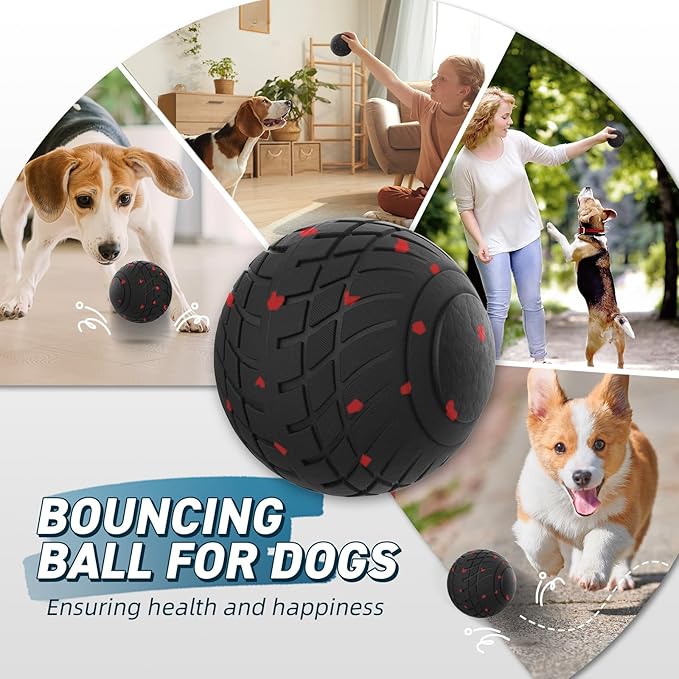 HETOO Interactive Dog Ball: Interactive Toys for Large Dogs- Moving Bouncing Smart Dog Toy Balls - ETPU Ball for Aggressive Chewers Small Medium Large Dogs to Keep Them Busy, Black