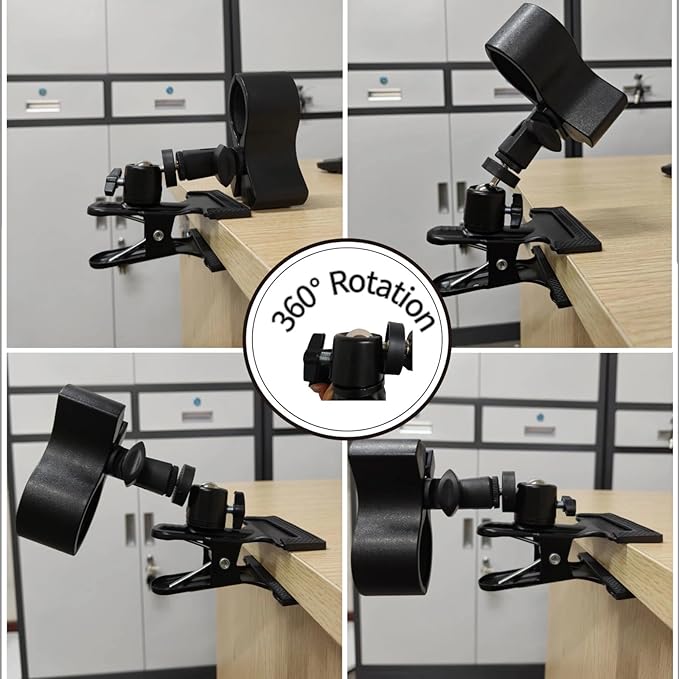 Funvalley Surperfect 360° Rotating Hands Free Blow Dryer Holder, Stable Metal Base & Adjustable Clamp for Easy Styling, Salon Quality at Home, Desk or Wall Mountable Hair Dryer Stand