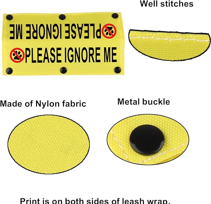 Funny Dog Leash Sleeve Please Ignore Me Dog Leash Wrap Sleeve Pet Birthday Gift (Please Ignore Me-YE Sleeve)
