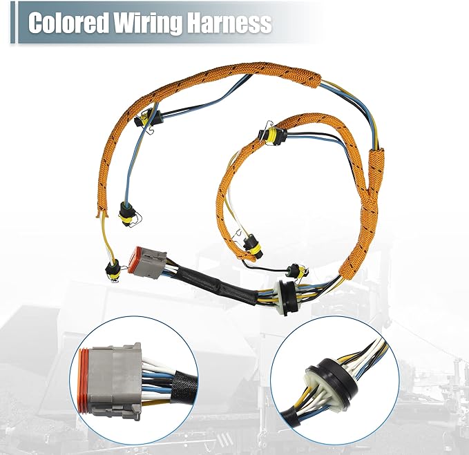 X AUTOHAUX Engine Fuel Injector Wiring Harness for CAT for Caterpillar C7 Engine Excavator 2225917 Fuel Injector Wiring Harness Assembly