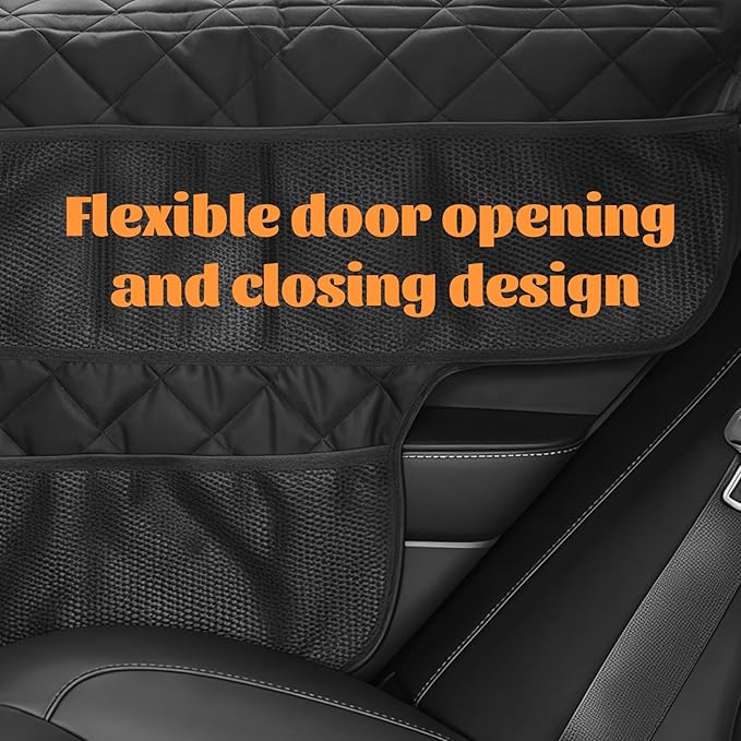 Wokyo 2 Pack Dog Car Door Protector, 25.98" x 22.04" Black 3-Layer Quilted Design Anti-Scratch Waterproof Pet Vehicle Door Covers Heavy Duty Scratch Guard for Interior Protection