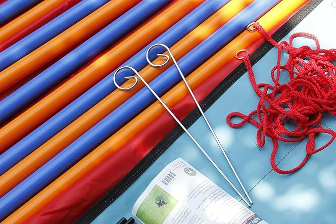 PAWISE Dog Agility Training Equipment,12 Weave Poles for Dogs with Stakes & Carry Bag,Dog Agility Training Set for Outdoor Obstacle Course,Backyard Exercise & Training Equipment for Shepherd Malinois