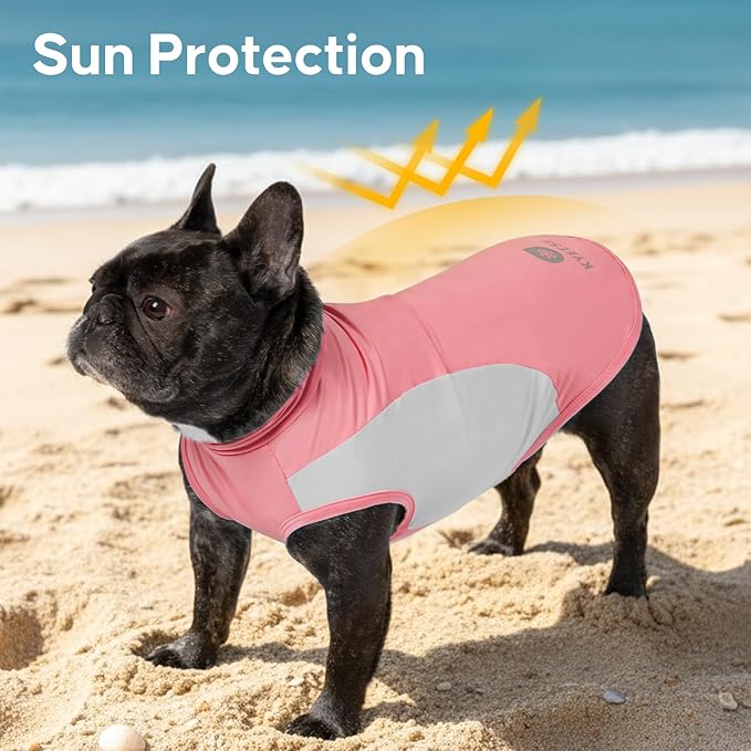 KYEESE 2Pack Dog Cooling Shirt, Breathable Dog Shirt for Small Dogs Girl, Sun Protection Reflective Pet Vest, Lightweight Soft Tank Top Sleeveless Summer Dogs Clothes, Pink, M