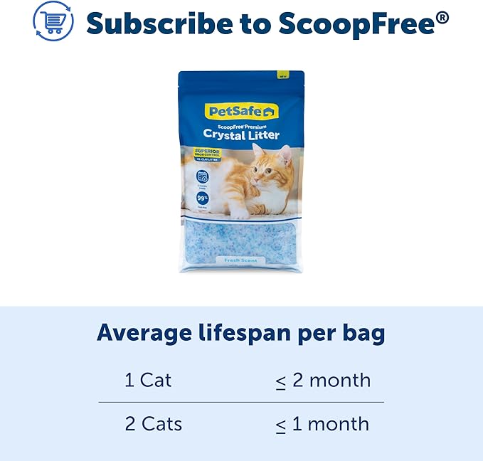 PetSafe ScoopFree Odor Control Crystal Cat Litter, Fresh Scent, 8 Lb Bag, Pack of 3