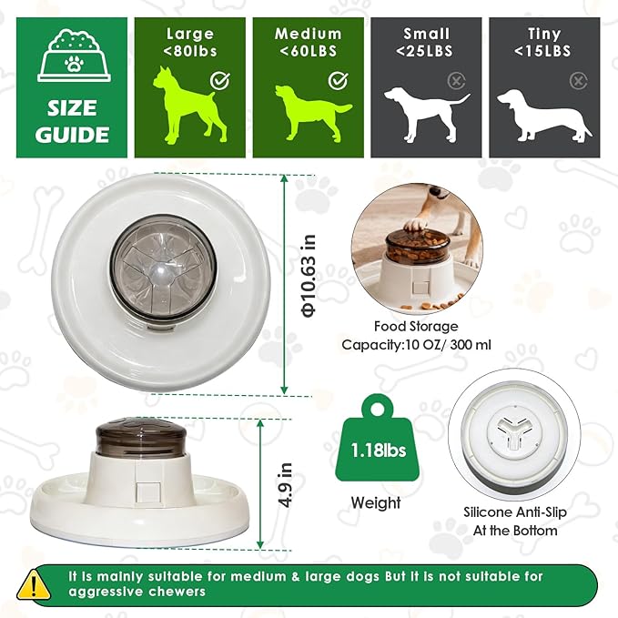Interactive Dog Puzzle Toy for IQ Training & Brain Game, Treat Dispensing Slow Feeder to Aid Digestion, Enrichment Toys for Large/Mediun Dogs, Dishwasher Safe & Anti-Slip