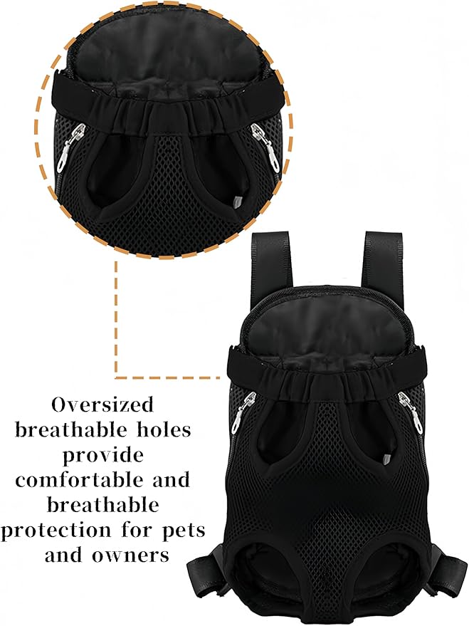 Dog Backpack Carrier/Cat Carrier,Adjustable, Hands-Free, Suitable for Small and Medium-Sized Dogs and Cats, Suitable for Hiking, Traveling, Camping, and Daily Walks,5.5-8.8lbs (Medium,Black)