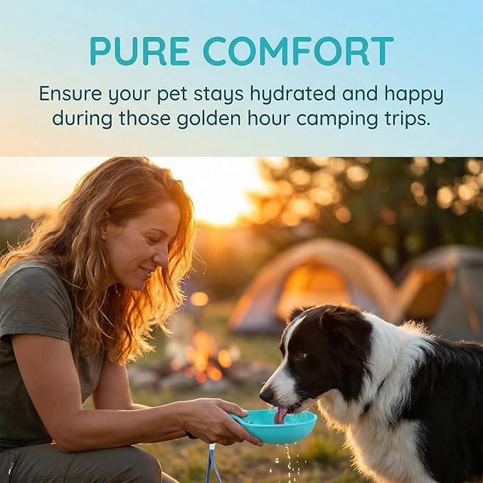 2-in-1 Portable Tumbler for Dogs, Leak-Proof Stainless Steel Dog Water Bottle with Silicone Bowl, Ideal for Walking, Hiking & Travel, Compact Dispenser for Small Dogs & Puppies (10oz) (B)