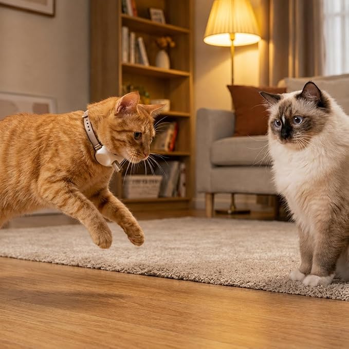 Walfront Cat Chase Toy - USB Rechargeable Automatic Interactive Red Dot Toy for Indoor Cats, Adjustable Height 9.1–13.4in, 2 Modes & 41° Angle, Fun for Active Cats