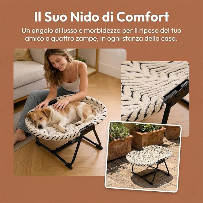 Elevated Pet Bed, Foldable Indoor Cats Raised Bed with Metal Frame, Portable Breathable Non Slip Cot Hammock, Cooling Raised Pet Cot with Breathable Mes, Sleeping Platform for Dogs and Cats (B)