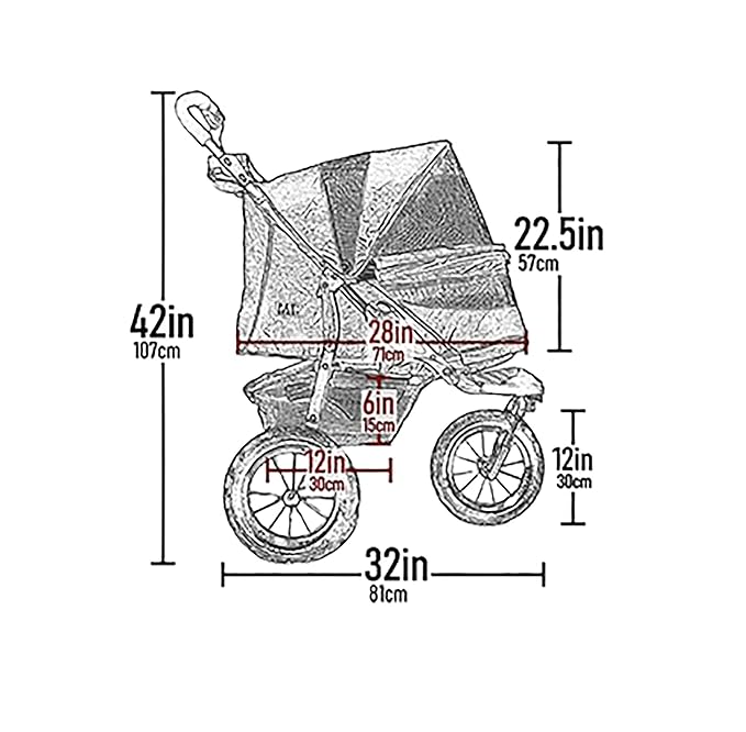 Pet Gear No-Zip Jogger Pet Stroller for Cats/Dogs, Zipperless Entry, Airless Tires, Easy One-Hand Fold, Cup Holder + Storage Basket, Pine Green