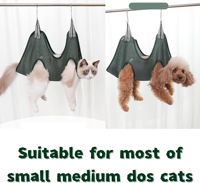 Cat Grooming Hammock Harness for Small Dogs,Pet Hammock Restraint Bag for Bathing Nail Trimming Ear Eye Claw Care_M(Orange), Medium