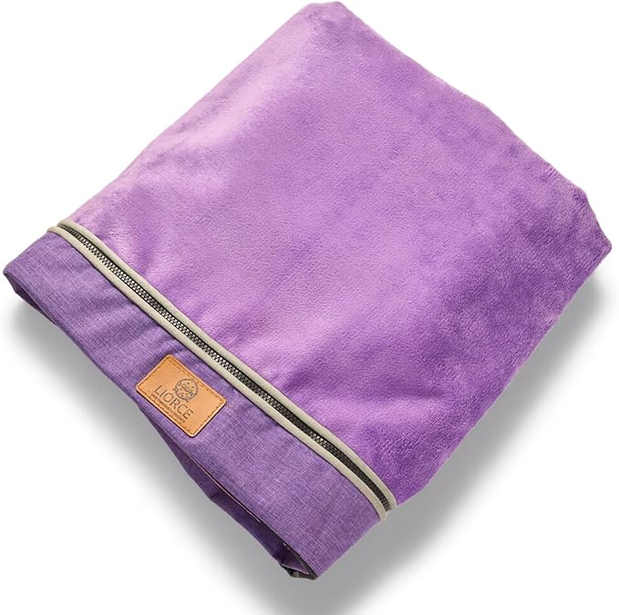 LIROCE Washable Dog Bed Cover Replacement, XL Wrap-Around Zipper Cover for Orthopedic Memory Faom Dog Bed (41x27x4 inches), Purple