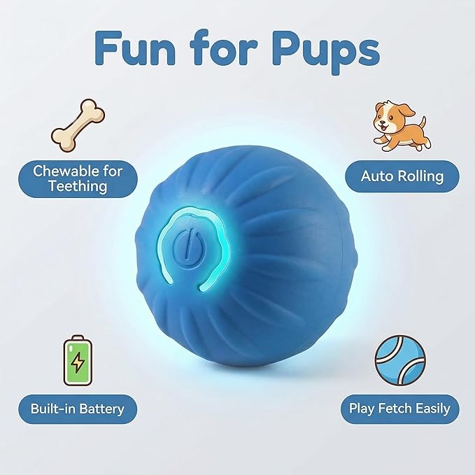 Winb Interactive LED Dog Ball Shell（2 inch）- Only Shell- Small Dogs Ball Play and Wicked Fun, Blue
