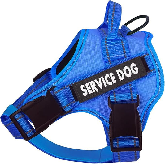 voopet Service Dog Harness, Emotional Support Pet Vest Harness, Reflective Breathable and Adjustable No-Pull ESA Dog Harness for Small Medium Large Dogs (with 4 PCS Removeable Tags)