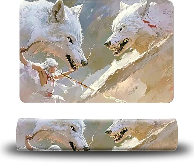 Dog Food Mat, 19.6" x 23.6" Absorbent Pet Feeding Mat for Food and Water, Waterproof Diatom Mud Pet Placemat with Non-Slip Rubber Backing, Easy Clean Cat Bowl Mat for Floors - White Wolf