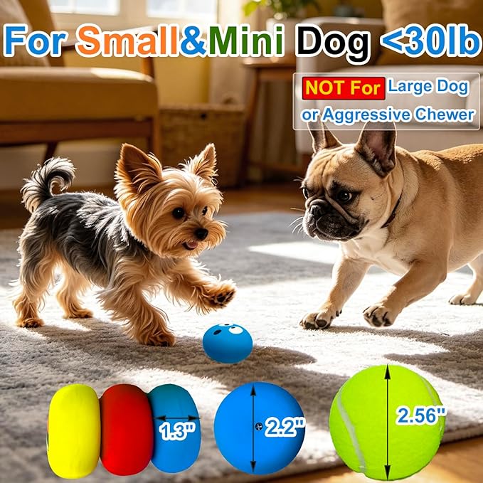 Latex Squeaky Dog Toys for Small Dogs & Mini Breeds - 4PCS Set Squeaky Dog Balls | Soft, Safe & Fun Chew Toys | Indoor & Outdoor Play