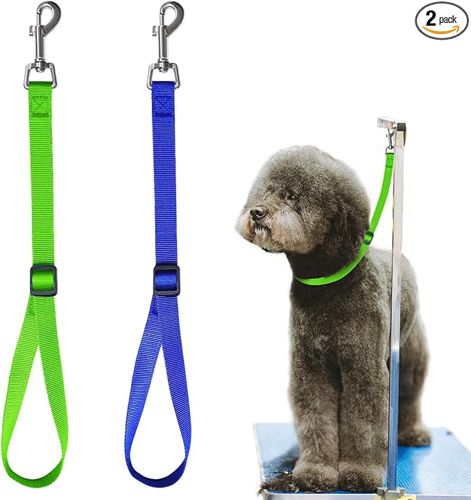 Pet Dog Grooming Loops,2 Pack Adjustable Nylon Restraint Noose Loop,Pet Grooming Arm Accessories Fixed Dog Bathing Safety Tether Straps for Pet Grooming Table Bathtub (Style 1)