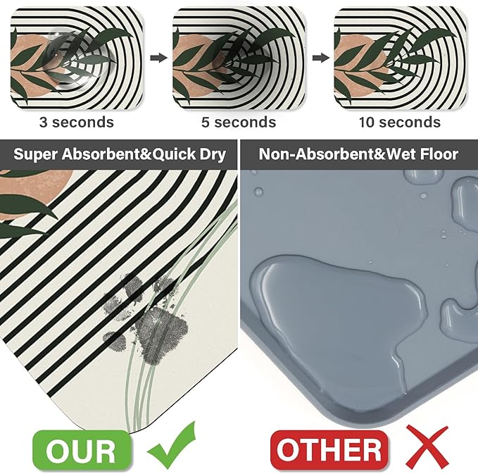 Cat Food Mat for Floors Waterproof Dog Mat for Food and Water Bowl Quick Dry Easy to Clean Nonslip Pet Mats, 17 * 30, Green