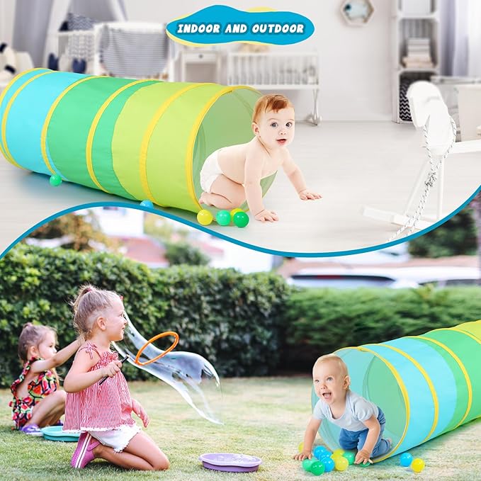PigPigPen Kids Play Tunnel for Toddlers, Pop Up Tent for Babies or Dogs, Indoor & Outdoor Toys for Kids Backyard Playset (Cotton)