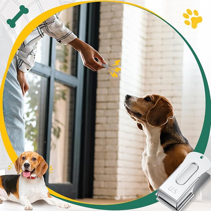 2 Pieces Brass Dog Training Clicker Signaling Puppy Cricket Metal Dog Clicker for Puppy, Cat, Potty, Bird, Horse, Pet Trainer Owners Versatile Training Tools, Behavior Aids(Silver)