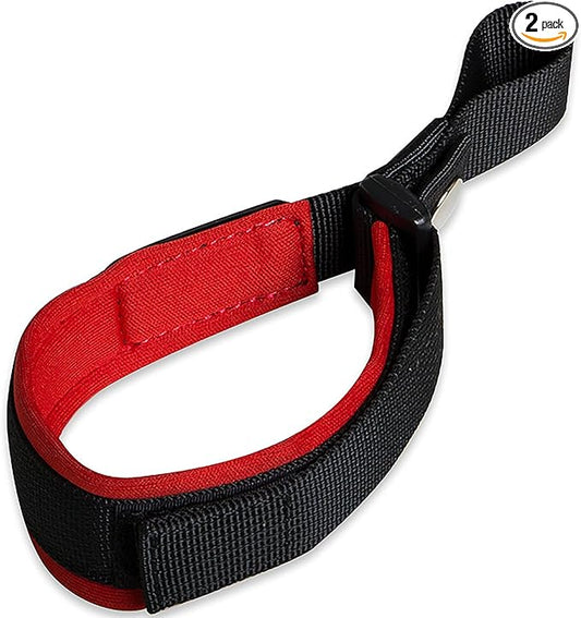 2 Pack Adjustable Wrist Strap for Dog Leash, Dog Leash Wrist Safety Strap for Hands Free, Soft Comfortable Diving Fabric, Red Color