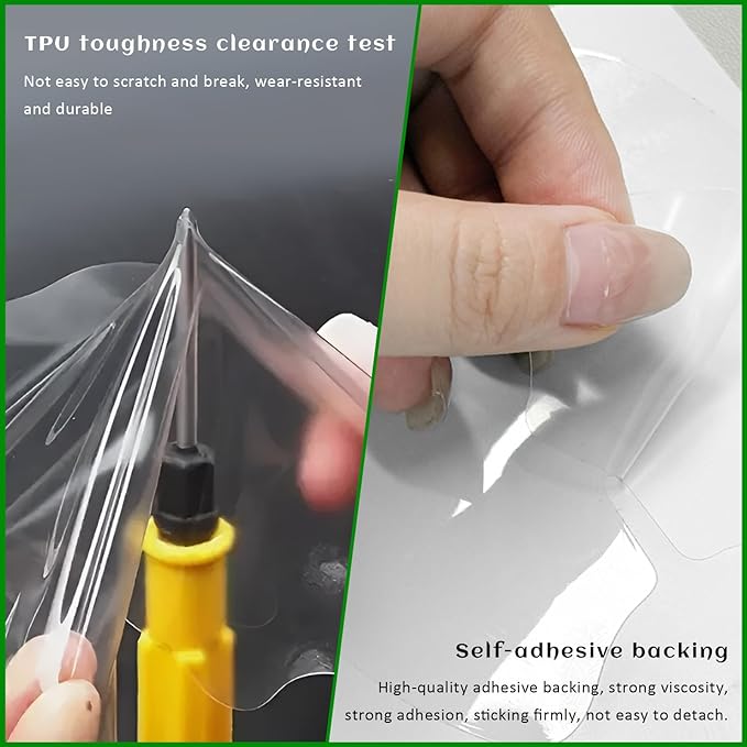 4PCS Car Door Handle Protector, Anti-Scratch Transparent Car Doors Bowl Covers Paint Guard Stickers, Waterproof Clear Self-Adhesive Door Cup Protective Film for Most Vehicles